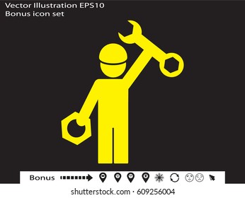 mechanic, icon, vector illustration eps10