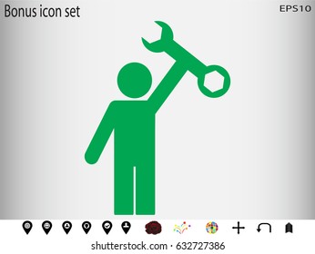mechanic, icon, vector illustration eps10