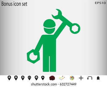 mechanic, icon, vector illustration eps10