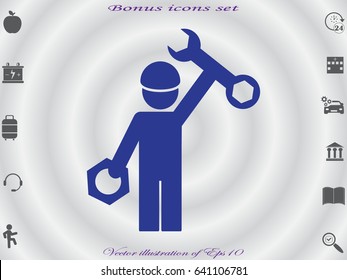 mechanic, icon, vector illustration eps10