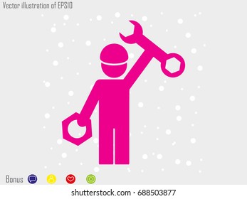 mechanic, icon, vector illustration eps10