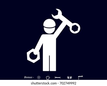 mechanic, icon, vector illustration eps10