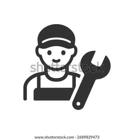 Mechanic icon. Vector illustration isolated on white.
