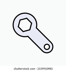 Mechanic Icon. Wrench, Workshop Tool Symbol - Vector. 
