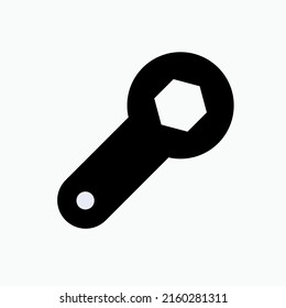 Mechanic Icon. Wrench, Workshop Tool Symbol - Vector.