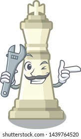 Mechanic king chess in the cartoon shape