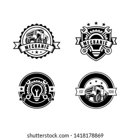 mechanic Labels design set - vector