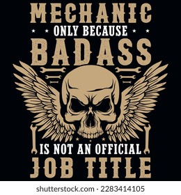 Mechanic labor day typographic graphics tshirt design
