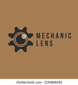 Mechanic Lens logo template. Vector logo design
