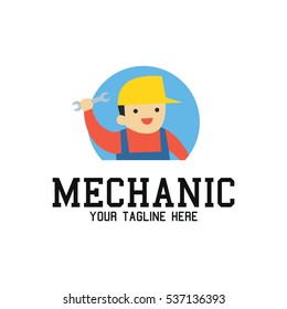 Mechanic logo design with mascot