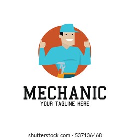 Mechanic logo design with mascot