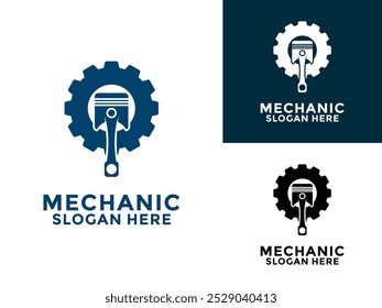 Projeto de logotipo mecânico, serviços, engenharia, reparação, manutenção do modelo de vetor de logotipo de trabalho