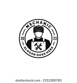 Mechanic logo design vector illustration