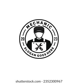 Mechanic logo design vector illustration