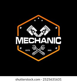 mechanic logo design vector illustration