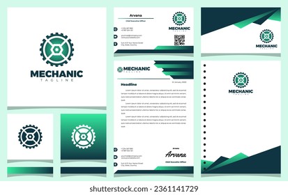 diseño de logotipo mecánico con idea de concepto de corte de rueda