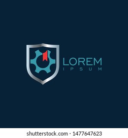 Mechanic logo designs concept vector, Gear Shield Security logo designs template element