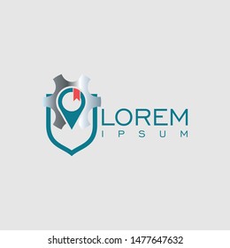 Mechanic logo designs concept vector, Gear Shield Security logo designs template element