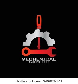 Mechanisches Logo in voller Vektorgrafik 