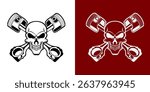 Mechanic Logo, Piston Engine Auto Car, Part Biker Motorcycle, Repair Service Shop, Garage Skull, Vector Cut Cricut Cutting Files for Cricut
