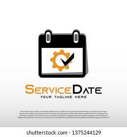 mechanic logo with services date concept, repair icon, illustration element-vector