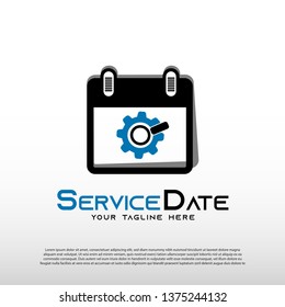 mechanic logo with services date concept, repair icon, illustration element-vector
