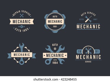 Mechanic logo set