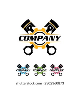 Mechanic logo set, services,engineering,repair,piston template