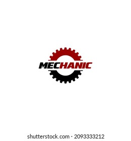 mechanic logo template vector, icon in white background