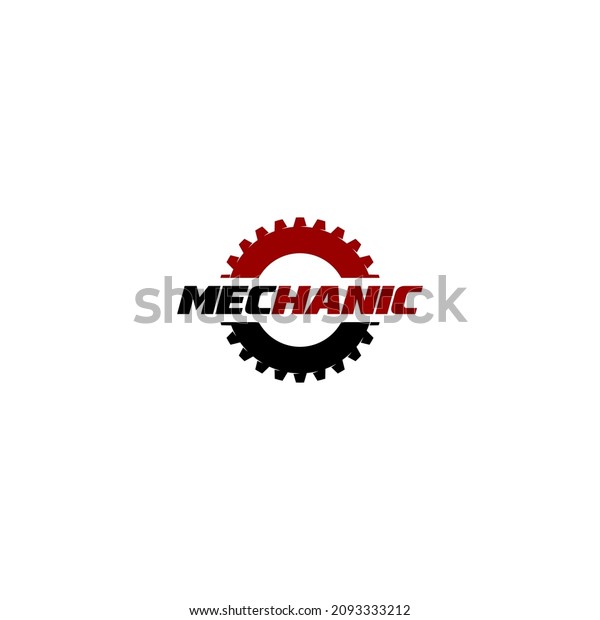 mechanic
logo template vector, icon in white
background