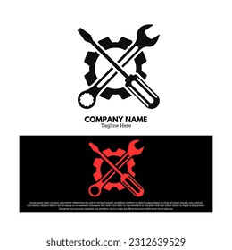 Diseño vectorial de logotipo mecánico estilo moderno