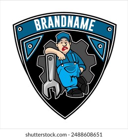 Mechanic logo vector graphic illustration.
for the team logo
logo sticker
logo banner