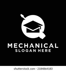Mechanic logo vehicle and industrial engine repair education logo vector design templates