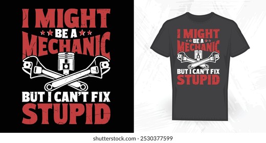 Mechanic Lover Funny Vintage Mechanic T-shirt Design