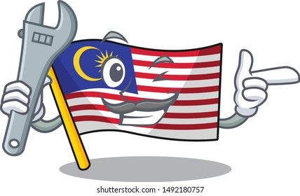 Mechanic malaysia mascot flag kept in cupboard