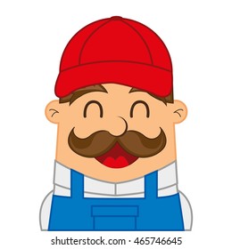 mechanic man character icon vector illustration design