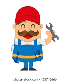 mechanic man character icon vector illustration design