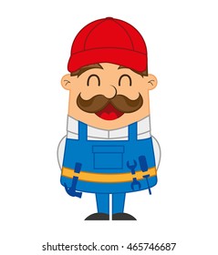 mechanic man character icon vector illustration design