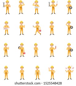 The Mechanic man character set. vector