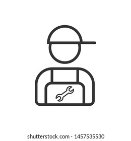 Mechanic man icon, vector illustration