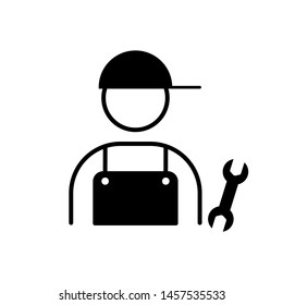 Mechanic man icon, vector illustration