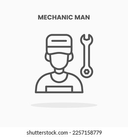 Mechanic man people icon vector illustration line style. Great design for web, app and more. Editable Stroke and pixel perfect.