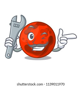 Mechanic mars planet mascot cartoon
