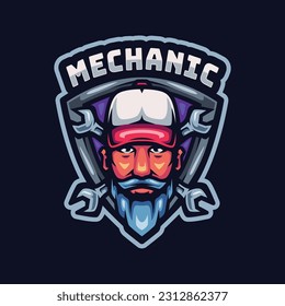 Logotipo de diseño del logotipo de mascota mecánica