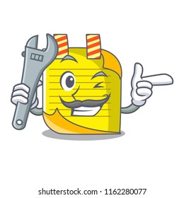 Mechanic mascot note paper with bookmark