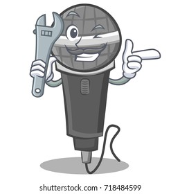 Mechanic microphone cartoon character design