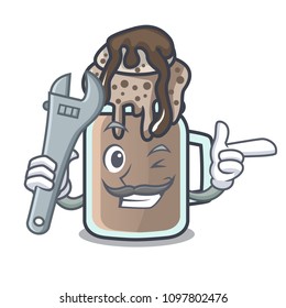 Mechanic milkshake mascot cartoon style