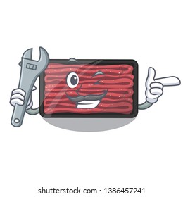 Mechanic minced meat in the cartoon shape