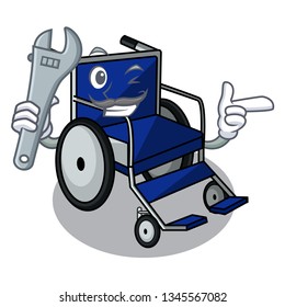 Mechanic miniature wheelchair the shape of mascot