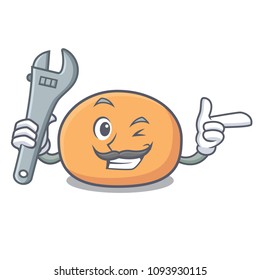 Mechanic mochi mascot cartoon style